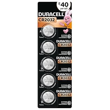 Duracell Specialty CR2032 Lithium Coin Battery 3V, Pack of 5 Suitable for use in keyfobs, Scales, wearables and Medical Devices